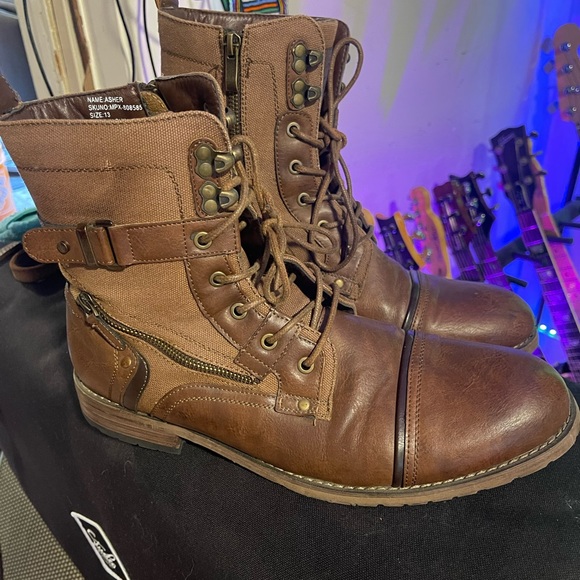 Men’s Brown Leather Boots with Zipper excellent condition - Picture 2 of 8